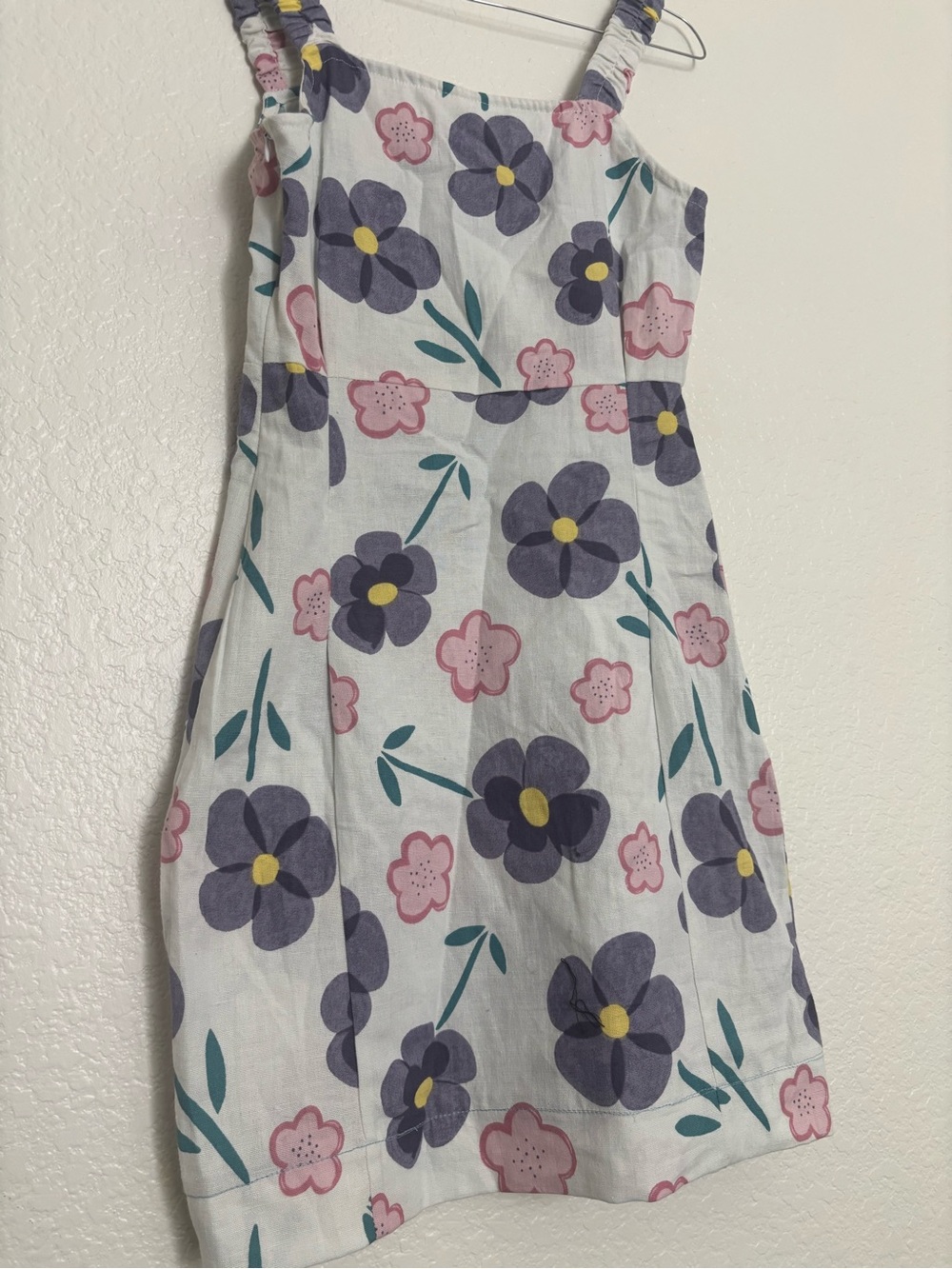 ASOS White Mini Dress with Pink & Purple Floral Print - Picture 3 of 3